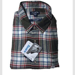 Arnold Palmer Plaid Flannel Shirt Men 2XL Button Down Easy Care Long Sleeve New